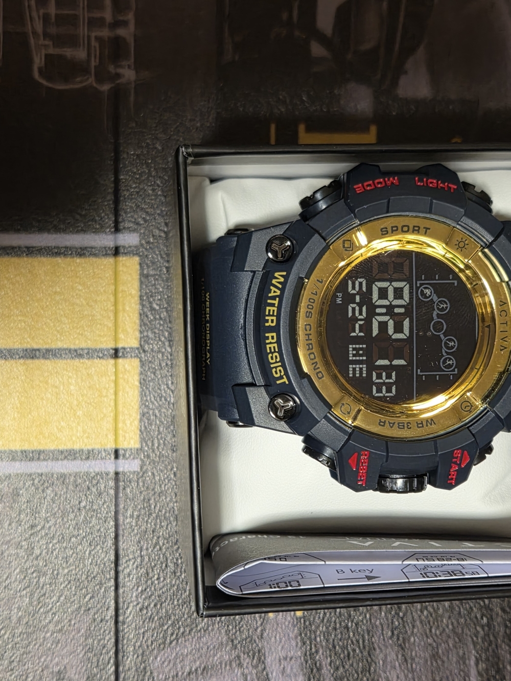 Ativa Navy and Gold Digital Sport Watch